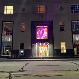Providence Public Library RGB Programmable Sign shown in Pink