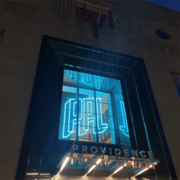 Providence Public Library RGB Programmable Sign shown in Blue