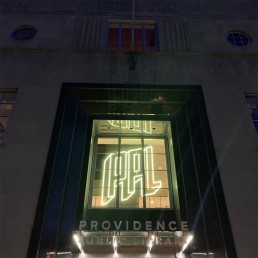 Providence Public Library RGB Programmable Sign shown in Yellow