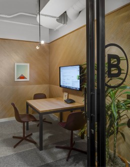 Orion was brought in to produce custom millwork, stone and seating for a new WeWork location in Boston