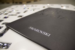 Display cube embellished with crystals from Swarovski