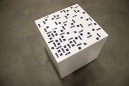 Display cube embellished with crystals from Swarovski